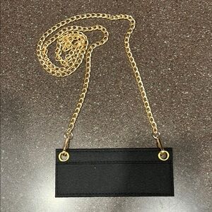51” Gold Color Chain approx. 6.7” X 2.7” black insert for wallets.  New
